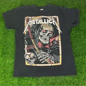Gildan tag Metallica Death Reaper Black T-Shirt Emo Grunge Aesthetic Men’s Small